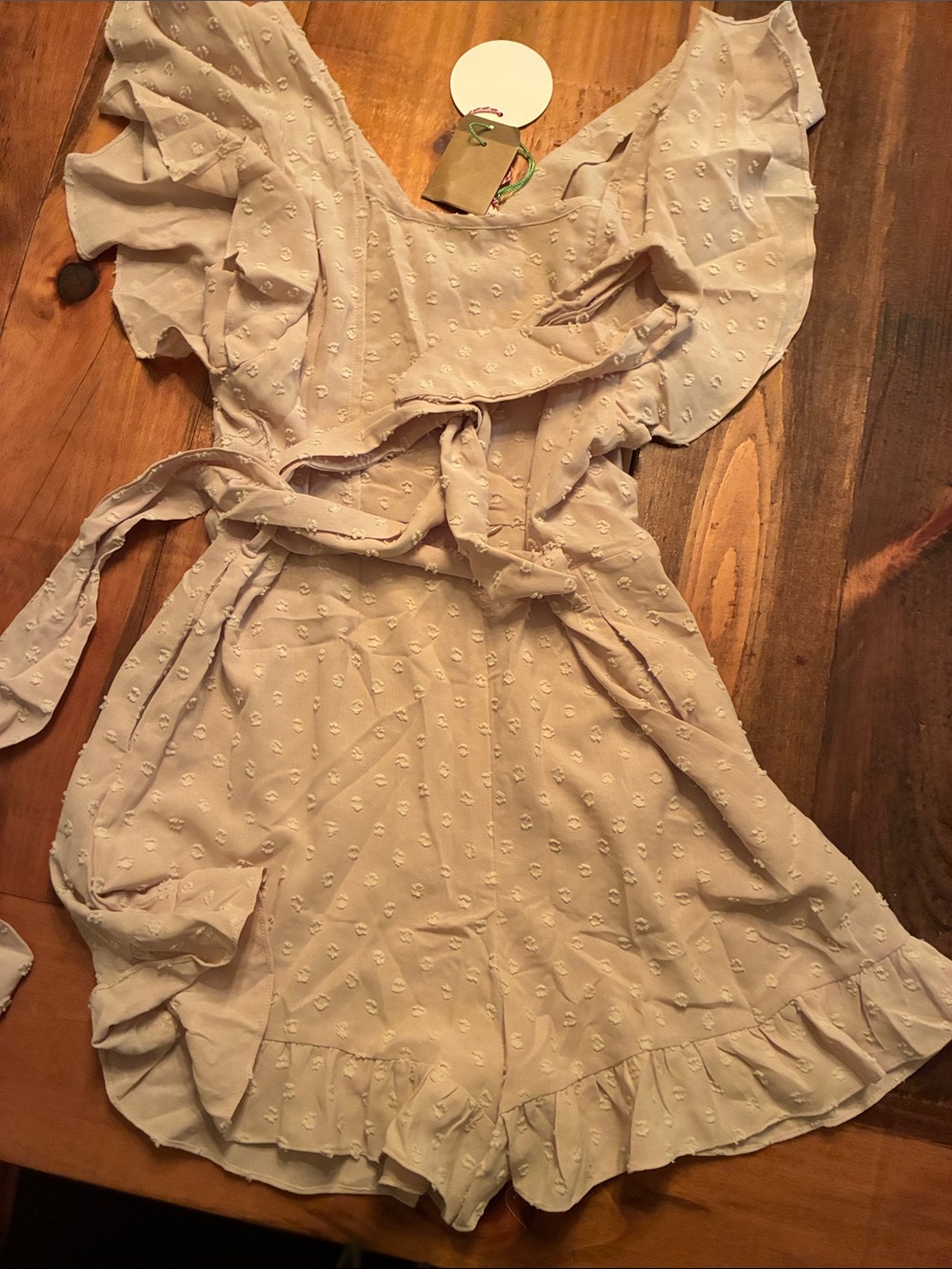 Light Pink Eyelet Ruffle Romper - Picture 3 of 3